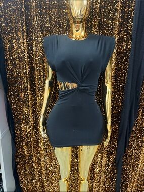 Zara Black Twist Cutout Mini Dress